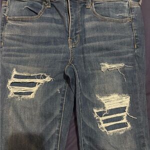 American Eagle Outfitters Women's Destroyed Blue Jeggings 12